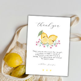 Elegant Little Cutie Lemon Citrus Baby Shower Tack Kort