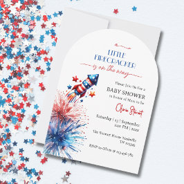Elegant Little firecracker 4:e juli Baby Shower Inbjudningar