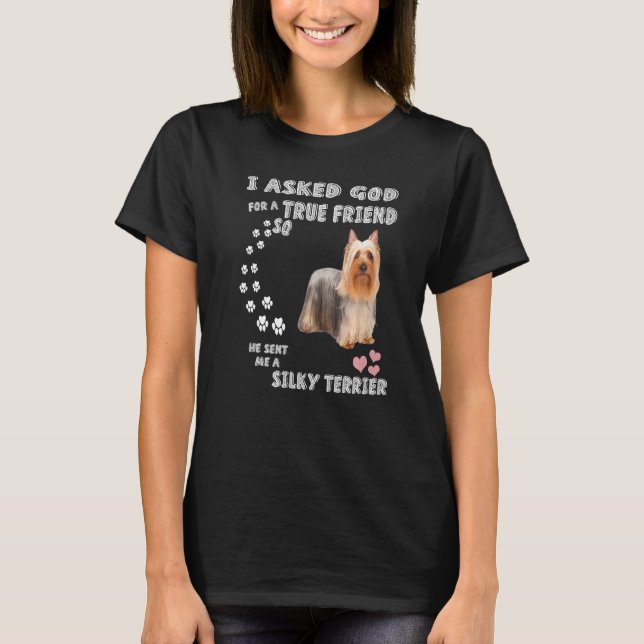 Elegant Little Hund Pappa Cute Australian Silky T T Shirt (Framsida)