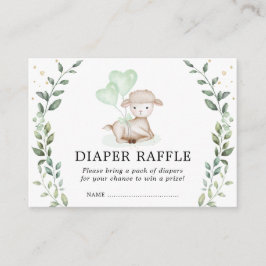 Elegant Little Lamb Diaper Raffle Baby Sheep Tilläggskort