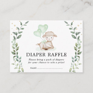 Elegant Little Lamb Diaper Raffle Baby Sheep Tilläggskort