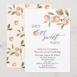 Elegant Little Peach Watercolor Baby Shower Inbjudningar