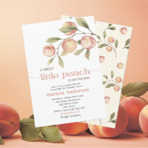 Elegant Little Peach Watercolor Baby Shower