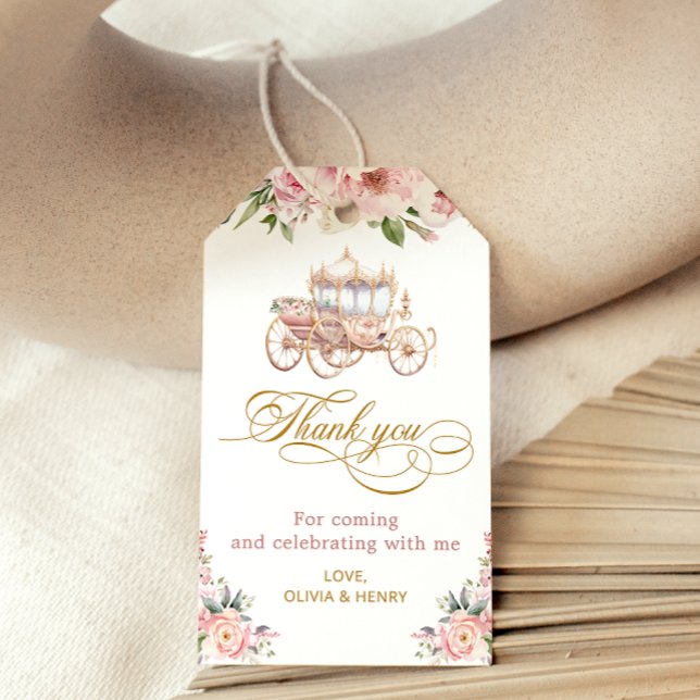 Elegant Little Princess Baby Shower Tack Presentetikett (Skapare uppladdad)