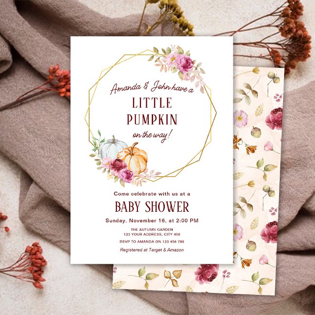 Elegant Little Pumpkin Baby Shower Inbjudningar (Skapare uppladdad)
