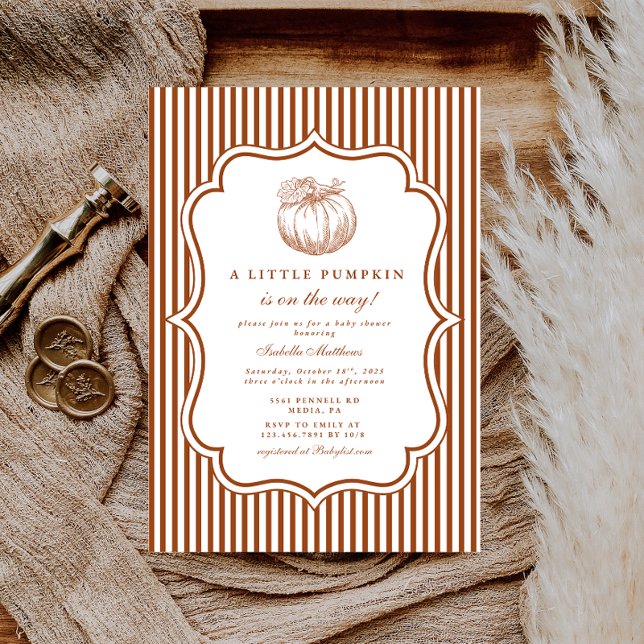 Elegant Little Pumpkin Baby Shower Inbjudningar (Skapare uppladdad)