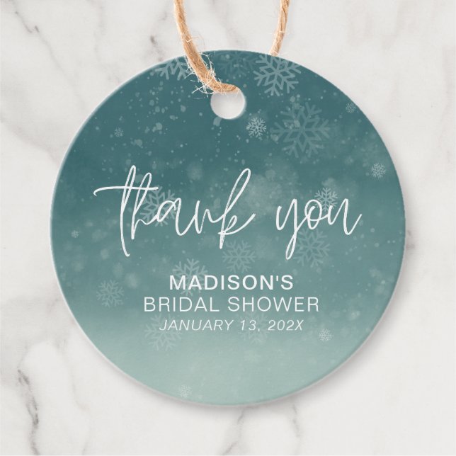 Elegant Little Snowflake Möhippa Gåvor Etiketter (Framsida)