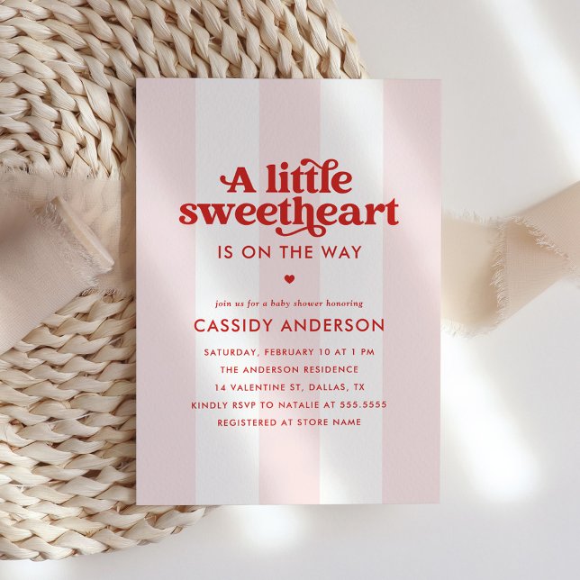 Elegant Little Swehoney Valentine Baby Shower Inbjudningar (Skapare uppladdad)