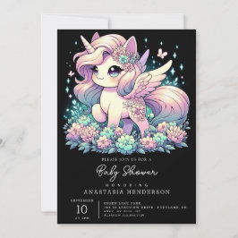 Elegant Little Unicorn Baby Shower Inbjudningar