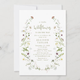 Elegant Little Wildblomma Rustic Boho Baby Shower Inbjudningar