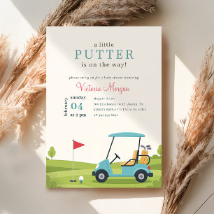 Elegant Littler Putter Golf Baby Shower Inbjudningar