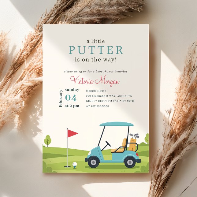 Elegant Littler Putter Golf Baby Shower Inbjudningar (Skapare uppladdad)