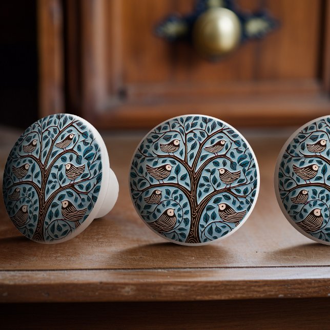 Elegant Livets träd Art nouveau, bucklade fåglar Knopp (Skapare uppladdad)