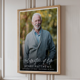 Elegant livskelebration manus Foto Begravning  Poster
