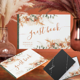 Elegant Ljus Boho Terrakotta Skrift Bröllop Gästböcker