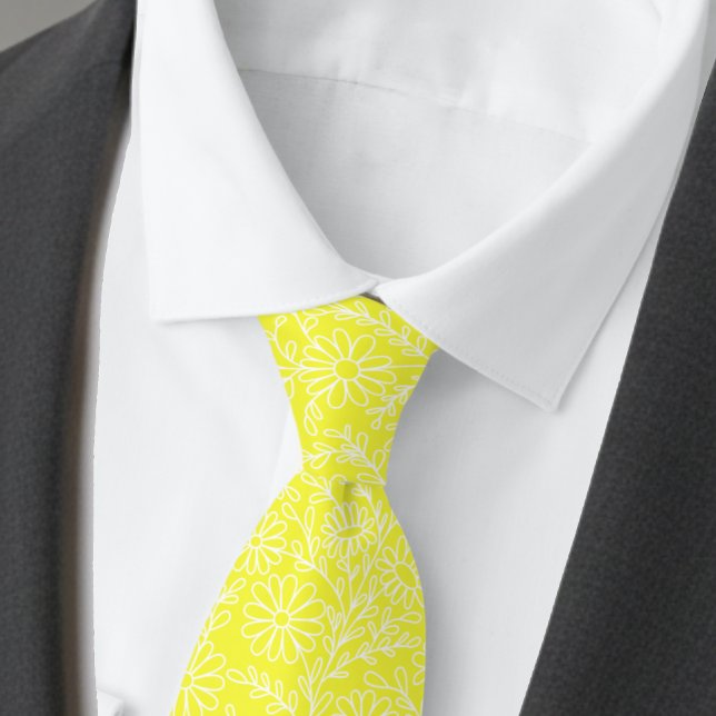 Elegant ljus citron gul blommig mönster slips (Skapare uppladdad)