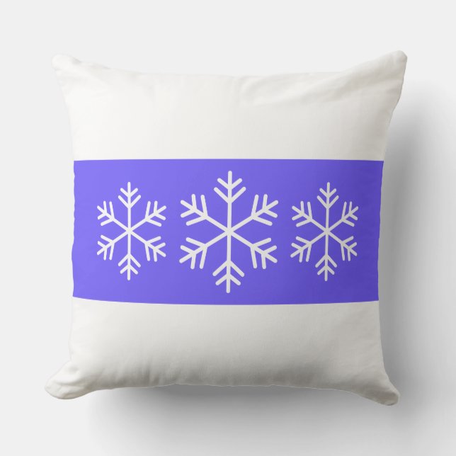 Elegant Ljus Lila Vit Randig Snöflinga Kudde (Framsida)