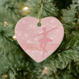 Elegant Ljus Rosa Ballerina Valentine Ornament