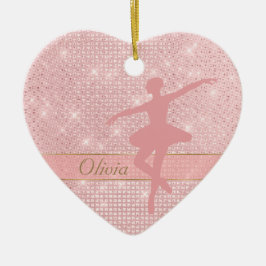 Elegant Ljus Rosa Ballerina Valentine Ornament