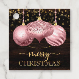 Elegant Ljus rosa Baubles God jul Gåvor Etiketter