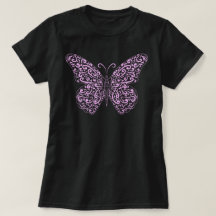 Elegant Ljus rosa blomsterfluga T-Shirt