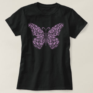 Elegant Ljus rosa blomsterfluga T-Shirt