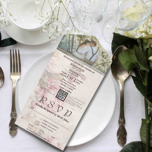 Elegant Ljus rosa Peony Blommigt QR-kodfoto