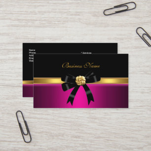 Elegant ljus rosa svart guldjuvelbåge visitkort
