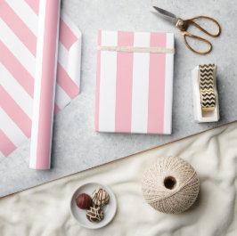 Elegant Ljus Rosa Vit Randigt Mönster Presentpapper