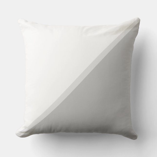 Elegant Ljus Silvergrå och Vit Kudde (Framsida)