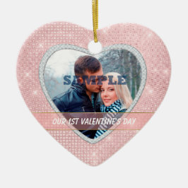 Elegant Ljus Vår första Alla hjärtans namn Julgransprydnad Keramik