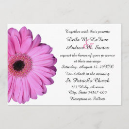 Elegant Ljusa rosa Gerbera Daisy Bröllop Inbjudningar