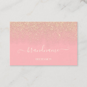 Elegant Ljusare rosa med Golden Glitter Rain Beaut Visitkort