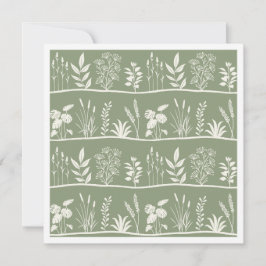 Elegant ljusgrön minimalistisk botanisk silhuett anteckningskort