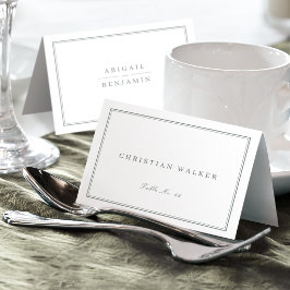 Elegant ljusgrön minimalistisk fällbar platshållar bordsnummer