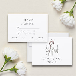 Elegant Ljuskrona Vattenfärg Bröllop RSVP-kort OSA Kort