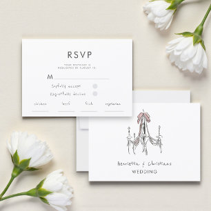 Elegant Ljuskrona Vattenfärg Bröllop RSVP-kort OSA Kort