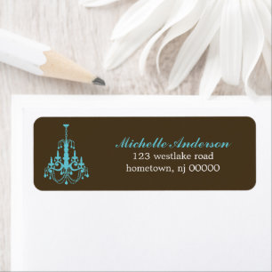 Elegant ljuskronaadressetiketter returadress etikett