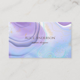 Elegant ljuslila guld violett pastell designer visitkort