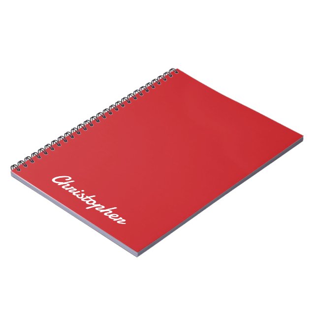 Elegant Ljusröd Minimalistisk Enkel Färg Anteckningsbok (Vänstra Sidan)