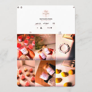 Elegant Ljusstake AffärsKort | Soul Candles Studio Meny