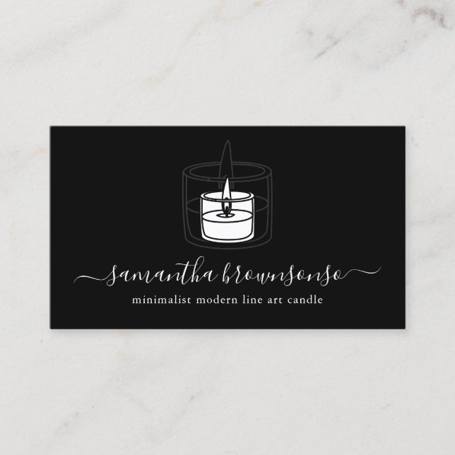 Elegant ljusstake illustrationsdesign visitkort (Framsida)