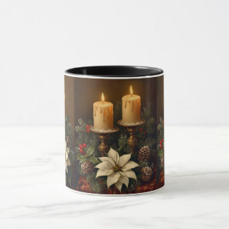 Elegant ljusstake jul julgran varm festlig mugg