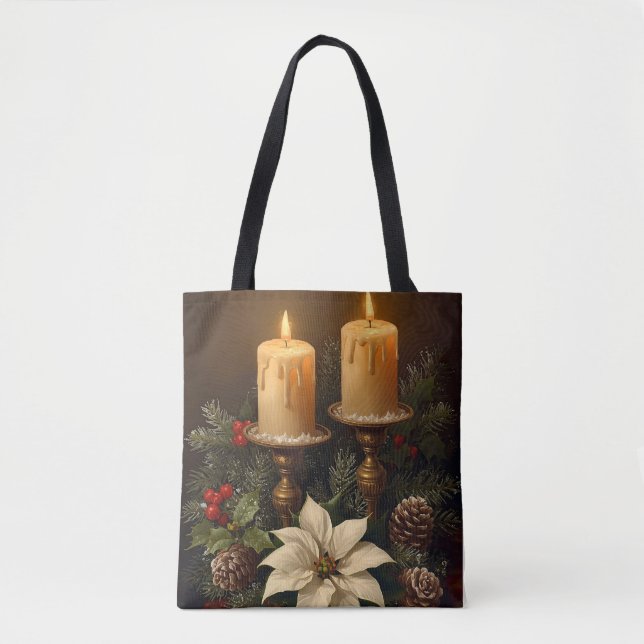 Elegant ljusstake julgran varm festlig jul tygkasse (Framsida)