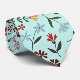 Elegant Ljust grönt Blommönster för vattenfärg Slips