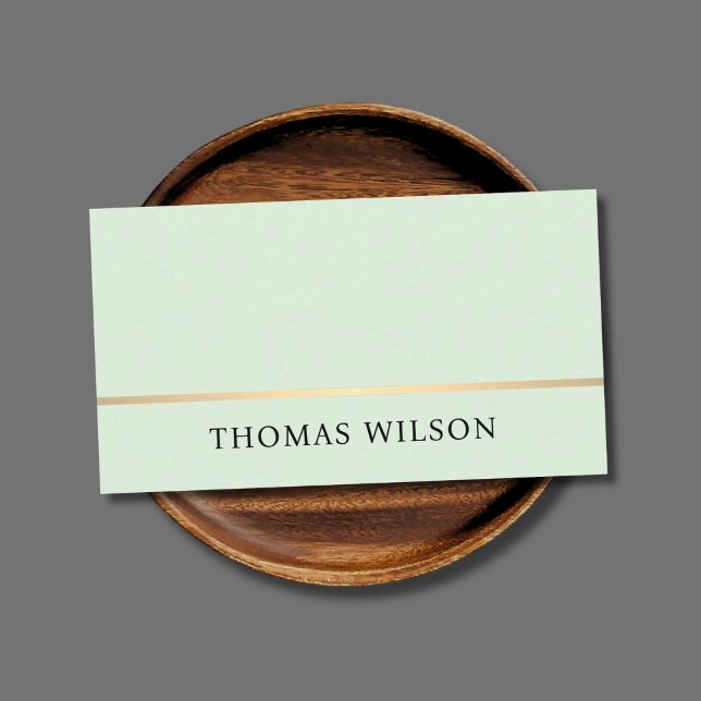 Elegant Ljust grönt Faux Guld Line Consultant Visitkort (Skapare uppladdad)