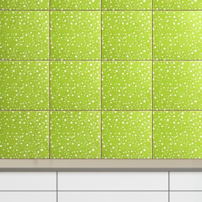 Elegant Ljust grönt och vit Polka dots | Modern Kakelplatta (Contemporary Wall Tiles
)