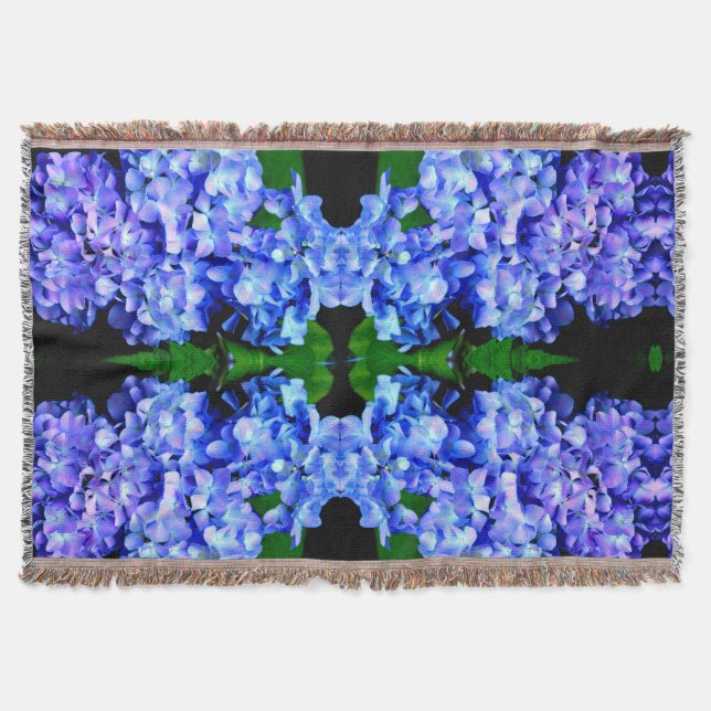 Elegant Ljust lila blommigt  blått magenta vattenr Filt (Framsidan)