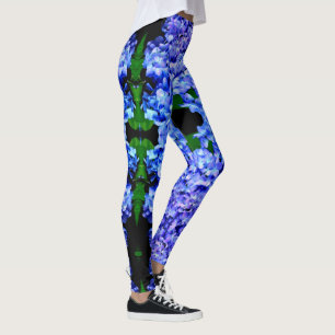 Elegant Ljust lila blommigt blått magenta vattenr Leggings