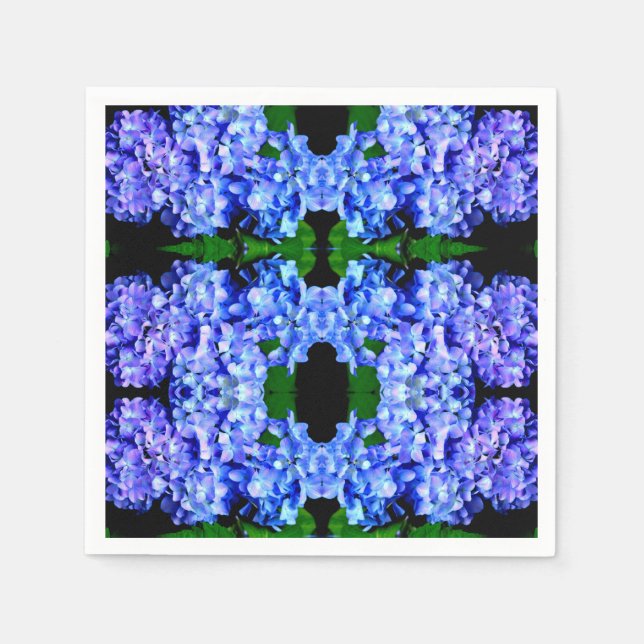 Elegant Ljust lila blommigt  blått magenta vattenr Pappersservett (Framsidan)